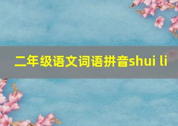 二年级语文词语拼音shui li